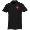 Branded Promotional HELIOS SHORT SLEEVE MENS POLO in Black Solid Polo Shirt From Concept Incentives.