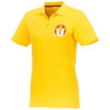 Branded Promotional HELIOS SHORT SLEEVE LADIES POLO in Yellow Polo Shirt From Concept Incentives.