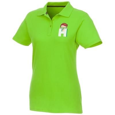 Branded Promotional HELIOS SHORT SLEEVE LADIES POLO in Apple Green Polo Shirt From Concept Incentives.