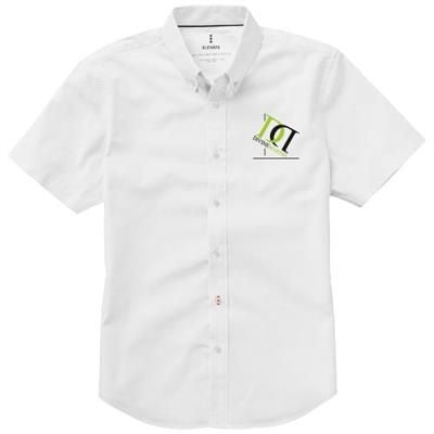 Branded Promotional MANITOBA SHORT SLEEVE SHIRT in White Solid Shirt From Concept Incentives.