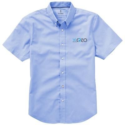 Branded Promotional MANITOBA SHORT SLEEVE SHIRT in Light Blue Shirt From Concept Incentives.