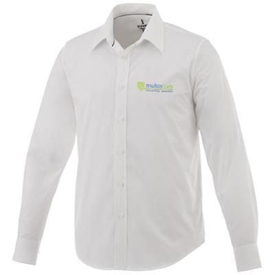 Branded Promotional HAMELL LONG SLEEVE SHIRT in White Solid Shirt From Concept Incentives.