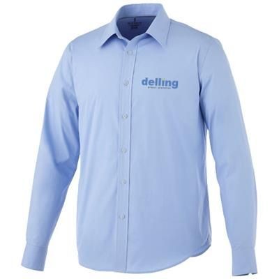 Branded Promotional HAMELL LONG SLEEVE SHIRT in Light Blue Shirt From Concept Incentives.