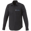 Branded Promotional HAMELL LONG SLEEVE SHIRT in Black Solid Shirt From Concept Incentives.