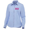 Branded Promotional HAMELL LONG SLEEVE LADIES SHIRT in Light Blue Shirt From Concept Incentives.