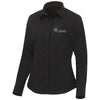 Branded Promotional HAMELL LONG SLEEVE LADIES SHIRT in Black Solid Shirt From Concept Incentives.