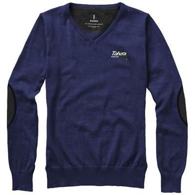 Branded Promotional SPRUCE LADIES V-NECK PULLOVER in Navy Jumper From Concept Incentives.