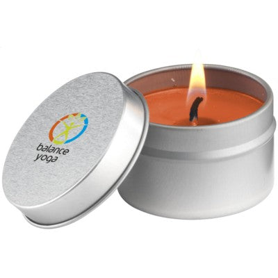 Branded Promotional CANDLETIN FRAGRANCE CANDLE in Orange & Tropical Fruit Candle From Concept Incentives.