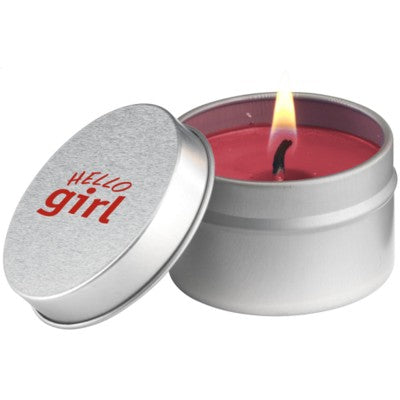 Branded Promotional CANDLETIN FRAGRANCE CANDLE in Red & Sweet Apple Candle From Concept Incentives.