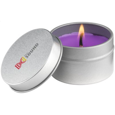 Branded Promotional CANDLETIN FRAGRANCE CANDLE in Purple & Lavender Candle From Concept Incentives.