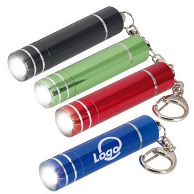 Branded Promotional SPOT LIGHT LED ALUMINIUM METAL TORCH Keyring From Concept Incentives.