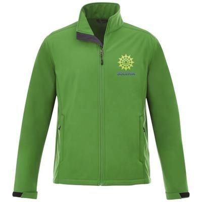 Branded Promotional MAXSON SOFTSHELL JACKET in Fern Green Jacket From Concept Incentives.