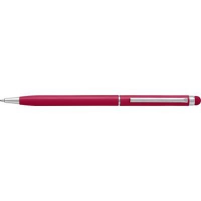 Branded Promotional METAL TOUCH SCREEN BALL PEN with Rubber Stylus Tip in Red Pen From Concept Incentives.