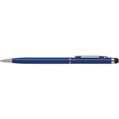 Branded Promotional METAL TOUCH SCREEN BALL PEN with Rubber Stylus Tip in Cobalt Blue Pen From Concept Incentives.