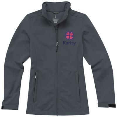 Branded Promotional MAXSON SOFTSHELL LADIES JACKET in Storm Grey Jacket From Concept Incentives.