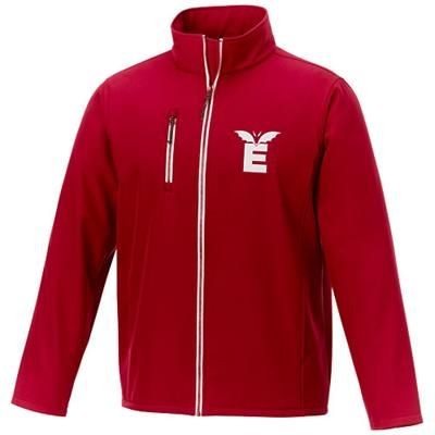 Branded Promotional ORION MENS SOFTSHELL JACKET in Red Jacket From Concept Incentives.