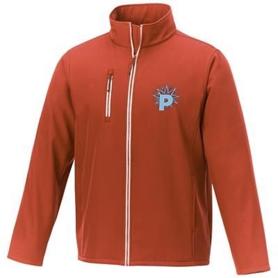 Branded Promotional ORION MENS SOFTSHELL JACKET in Orange Jacket From Concept Incentives.