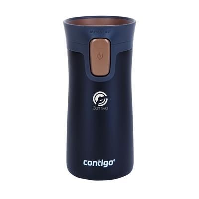 Branded Promotional CONTIGO PINNACLE THERMO CUP in Black & Brown Travel Mug From Concept Incentives.