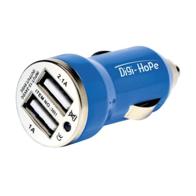 Branded Promotional DUAL USB CAR CHARGER in Blue Charger From Concept Incentives.