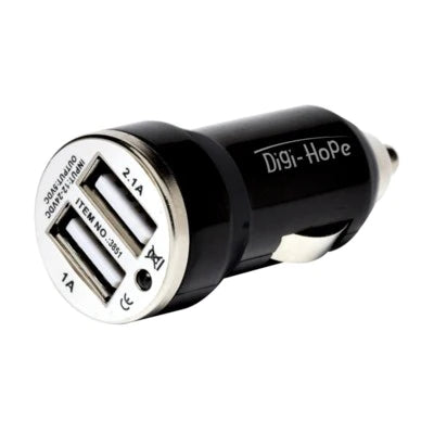 Branded Promotional DUAL USB CAR CHARGER in White Charger From Concept Incentives.