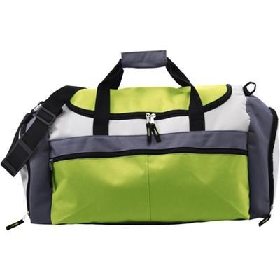 Branded Promotional LARGE SPORTS BAG HOLDALL in Light Green Bag From Concept Incentives.