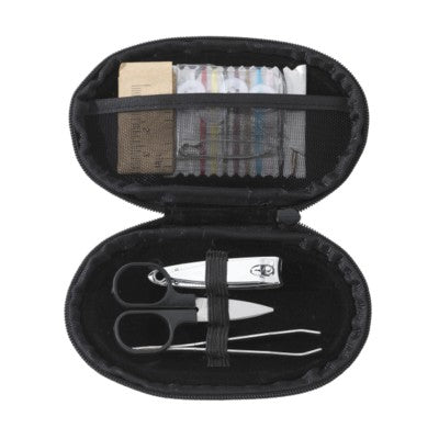 Branded Promotional TOSCANE SEWING & MANICURE SET in Black Sewing Kit From Concept Incentives.