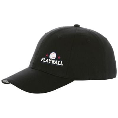 Branded Promotional ELENA 6 PANEL CAP with LED Light in Black Solid Baseball Cap From Concept Incentives.