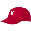 Branded Promotional FENIKS 5 PANEL CAP in Red Baseball Cap From Concept Incentives.