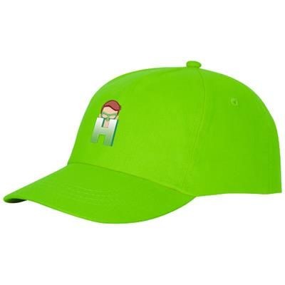 Branded Promotional FENIKS 5 PANEL CAP in Apple Green Baseball Cap From Concept Incentives.