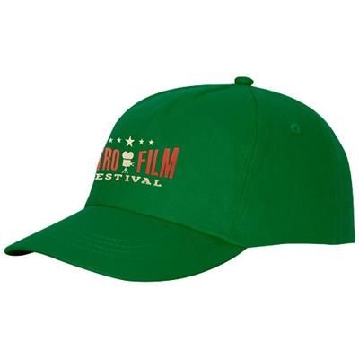 Branded Promotional FENIKS 5 PANEL CAP in Fern Green Baseball Cap From Concept Incentives.