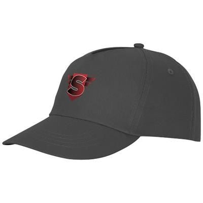Branded Promotional FENIKS 5 PANEL CAP in Storm Grey Baseball Cap From Concept Incentives.