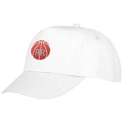 Branded Promotional FENIKS CHILDRENS 5 PANEL CAP in White Solid Baseball Cap From Concept Incentives.