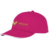 Branded Promotional STYX 5 PANEL SANDWICH CAP in Pink Baseball Cap From Concept Incentives.