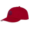 Branded Promotional STYX 5 PANEL SANDWICH CAP in Red Baseball Cap From Concept Incentives.