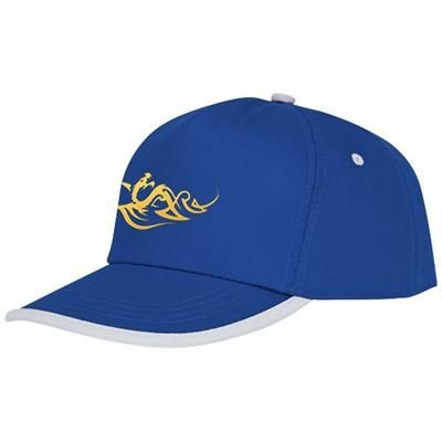 Branded Promotional NESTOR 5 PANEL CAP with Piping in Blue-white Solid Baseball Cap From Concept Incentives.