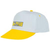 Branded Promotional ICARUS 5 PANEL DUOTONE CAP in Yellow-white Solid Baseball Cap From Concept Incentives.