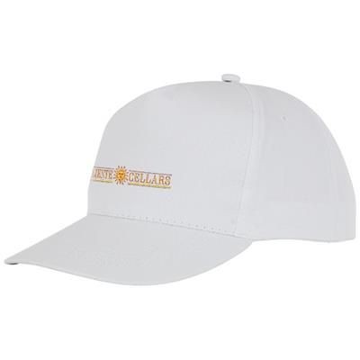 Branded Promotional HADES 5 PANEL CAP in White Solid Baseball Cap From Concept Incentives.