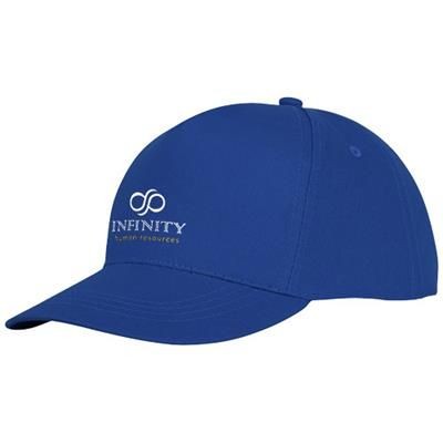 Branded Promotional HADES 5 PANEL CAP in Blue Baseball Cap From Concept Incentives.