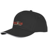 Branded Promotional CETO 5 PANEL SANDWICH CAP in Black Solid Baseball Cap From Concept Incentives.