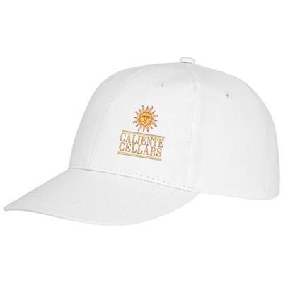 Branded Promotional ARES 6 PANEL CAP in White Solid Baseball Cap From Concept Incentives.