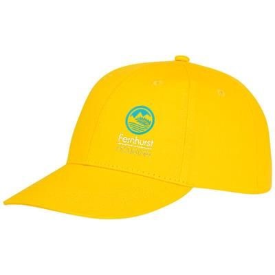 Branded Promotional ARES 6 PANEL CAP in Yellow Baseball Cap From Concept Incentives.