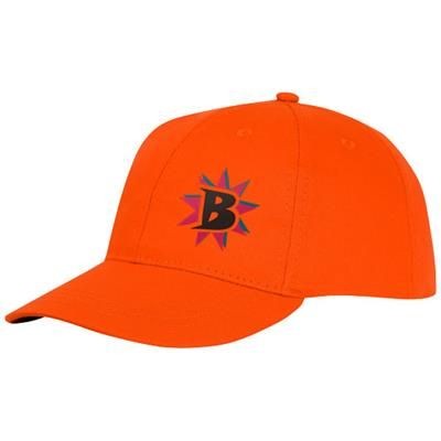 Branded Promotional ARES 6 PANEL CAP in Orange Baseball Cap From Concept Incentives.