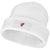 Branded Promotional BOREAS BEANIE with Patch in White Solid Hat From Concept Incentives.