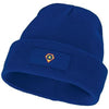 Branded Promotional BOREAS BEANIE with Patch in Blue Hat From Concept Incentives.