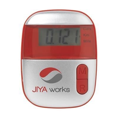 Branded Promotional STEPS PEDOMETER in Red Pedometer From Concept Incentives.