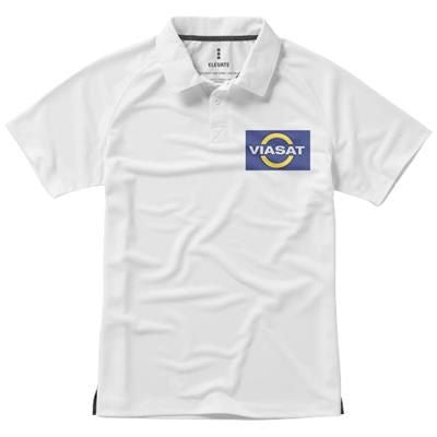 Branded Promotional OTTAWA SHORT SLEEVE MENS COOL FIT POLO in White Solid Polo Shirt From Concept Incentives.