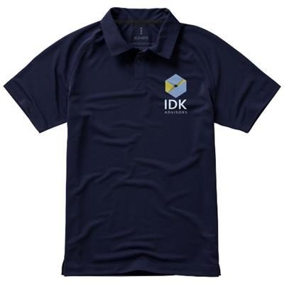 Branded Promotional OTTAWA SHORT SLEEVE MENS COOL FIT POLO in Navy Polo Shirt From Concept Incentives.