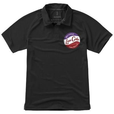 Branded Promotional OTTAWA SHORT SLEEVE MENS COOL FIT POLO in Black Solid Polo Shirt From Concept Incentives.