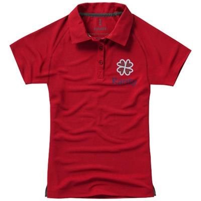 Branded Promotional OTTAWA SHORT SLEEVE LADIES COOL FIT POLO in Red Polo Shirt From Concept Incentives.