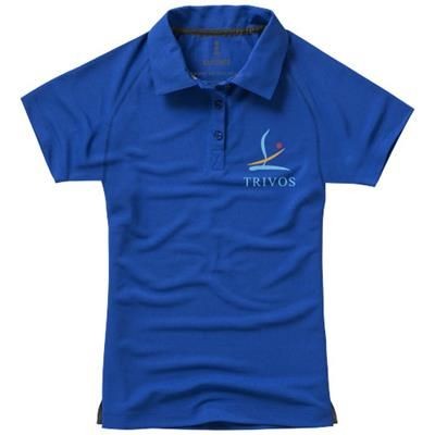 Branded Promotional OTTAWA SHORT SLEEVE LADIES COOL FIT POLO in Blue Polo Shirt From Concept Incentives.